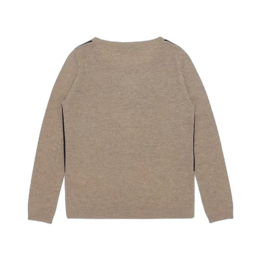 Round-Collar And Long-Sleeved Pullover