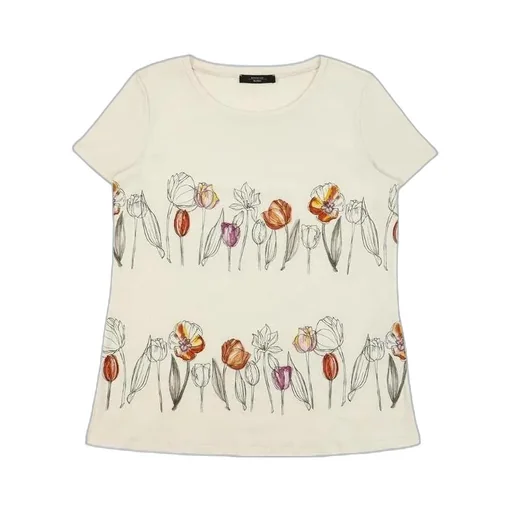 Round Collar Printed T-Shirt