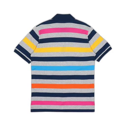 Striped Short-Sleeved Polo Shirt