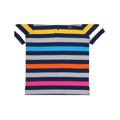 Striped Short-Sleeved Polo Shirt