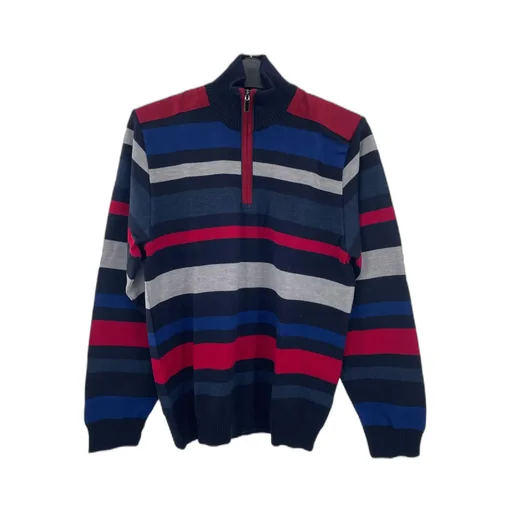Striped Zipper Sweater