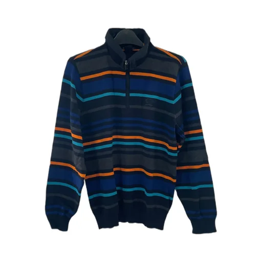 Striped Zipper Sweater