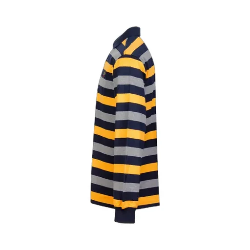 Striped Long-Sleeved Polo Shirt