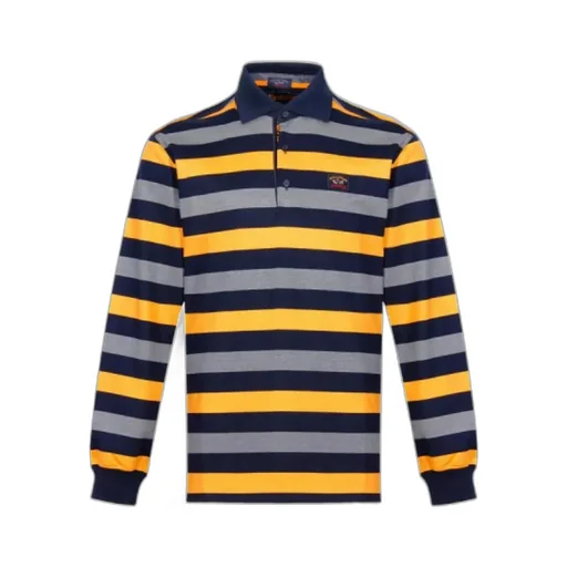 Striped Long-Sleeved Polo Shirt