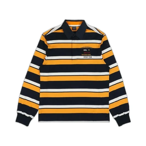 Striped Long-Sleeved Polo Shirt