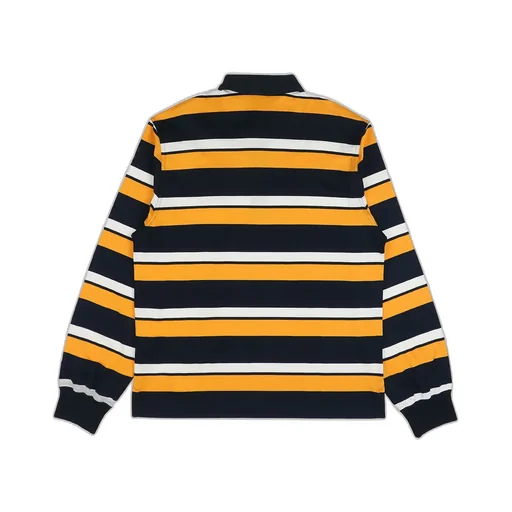 Striped Long-Sleeved Polo Shirt