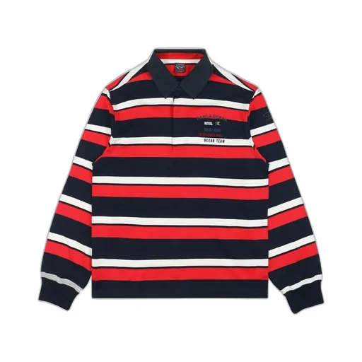 Striped Long-Sleeved Polo Shirt