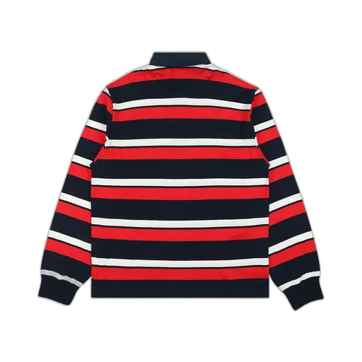 Striped Long-Sleeved Polo Shirt