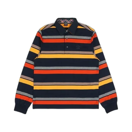 Striped Long-Sleeved Polo Shirt