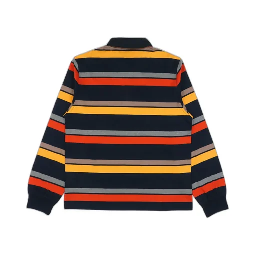 Striped Long-Sleeved Polo Shirt