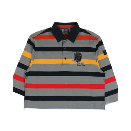 Striped Long-Sleeved Polo Shirt