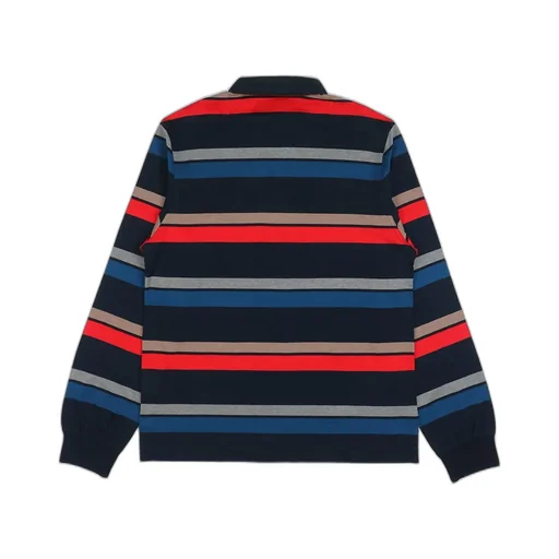 Striped Long-Sleeved Polo Shirt
