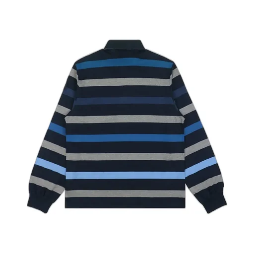 Striped Long-Sleeved Polo Shirt