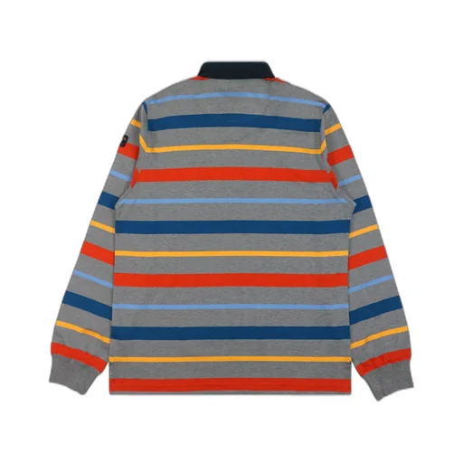 Striped Long-Sleeved Polo Shirt
