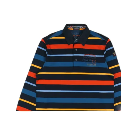 Striped Long-Sleeved Polo Shirt