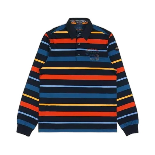 Striped Long-Sleeved Polo Shirt