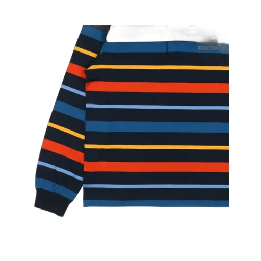 Striped Long-Sleeved Polo Shirt