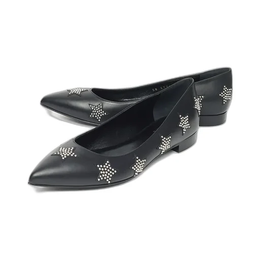 Pointed Leather Flat Shoes
