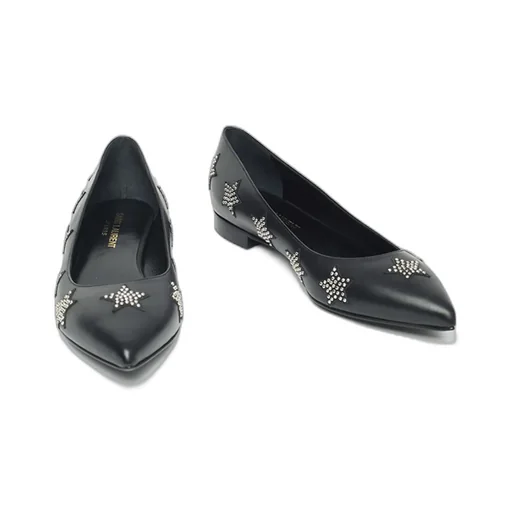 Pointed Leather Flat Shoes