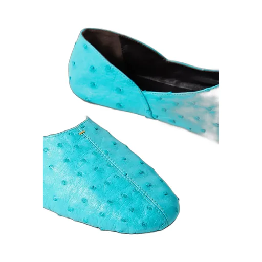 Jane Ostrich Leather Flats