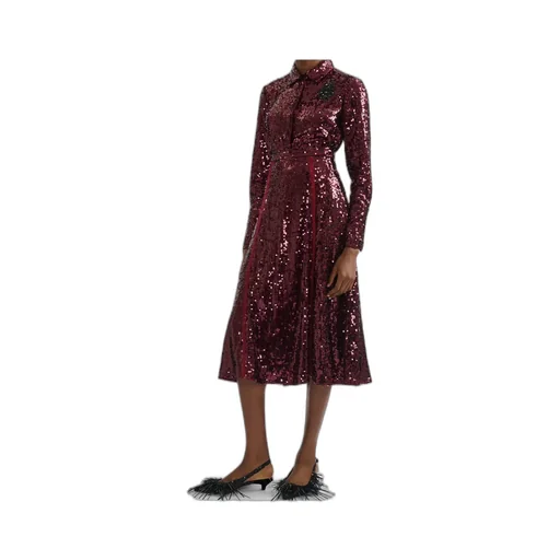 Frayed Sequined Crepe De Chine Midi Skirt