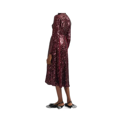 Frayed Sequined Crepe De Chine Midi Skirt