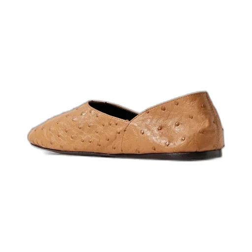 Jane Ostrich Leather Flats
