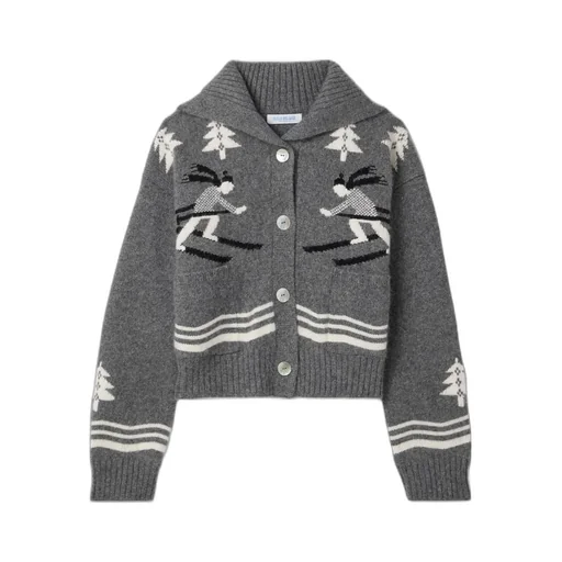 Intarsia-Knit Cashmere Cardigan
