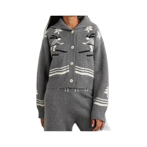 Intarsia-Knit Cashmere Cardigan