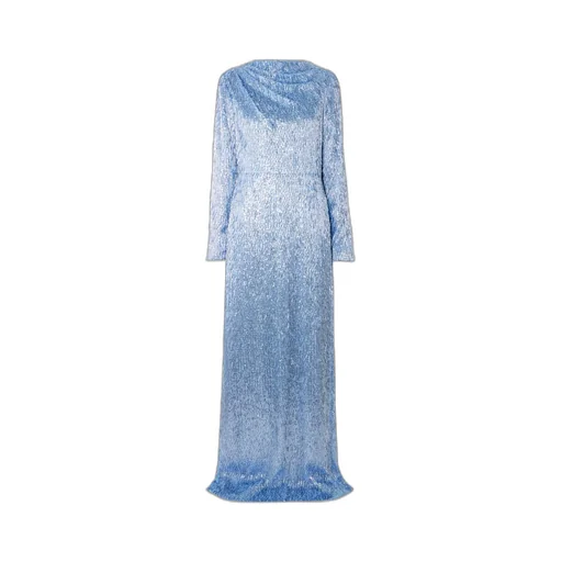 Sequin Long-Sleeve Maxi Gown
