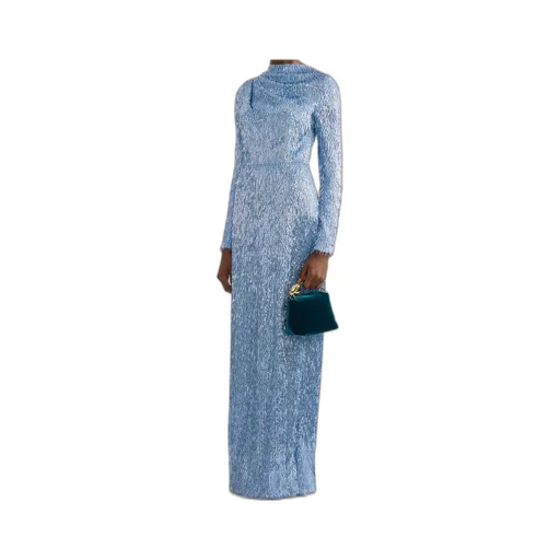 Sequin Long-Sleeve Maxi Gown