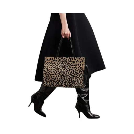 Crosby Leather-Trimmed Leopard-Print Calf Hair Tote