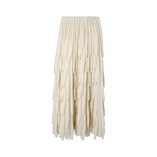 Layered Pleated Midi Skirt