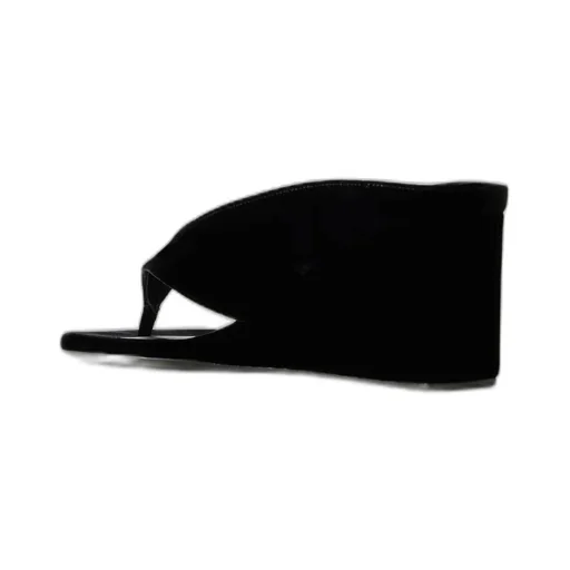 75Mm Cube Thong Velvet Sandals