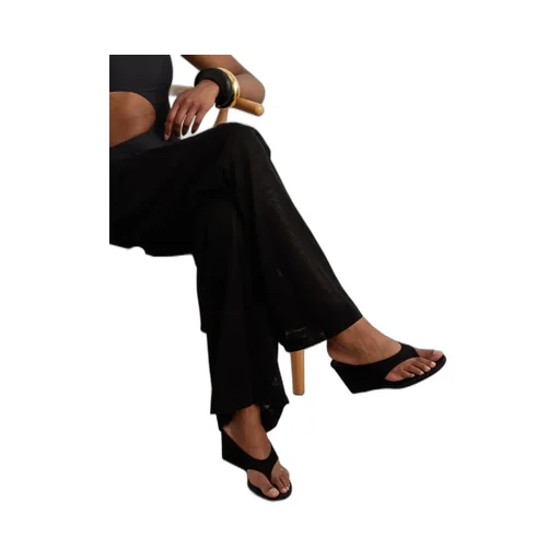 75Mm Cube Thong Velvet Sandals
