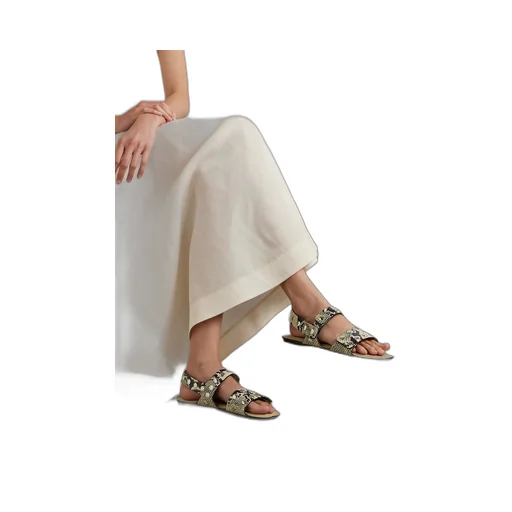 Square-Toe Flat Sandals