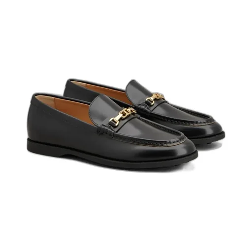 Gold-Tone Hardware Loafers