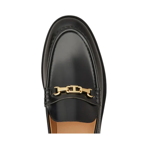Gold-Tone Hardware Loafers