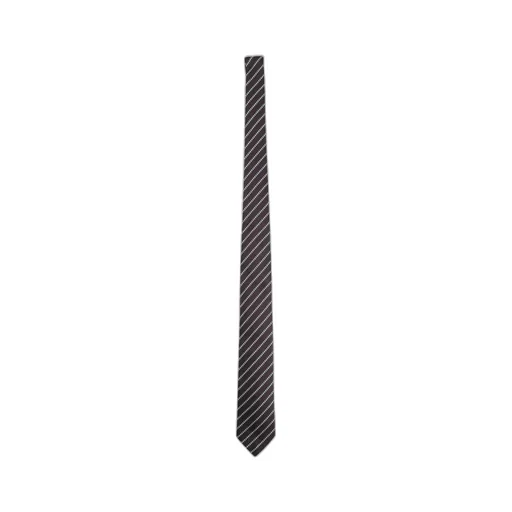 Giorgio Armani Logo Patch Striped Tie