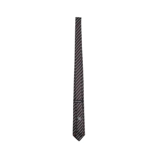 Giorgio Armani Logo Patch Striped Tie