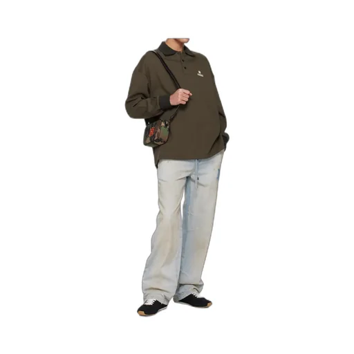 Ma Oversized Long-Sleeve Polo Shirt