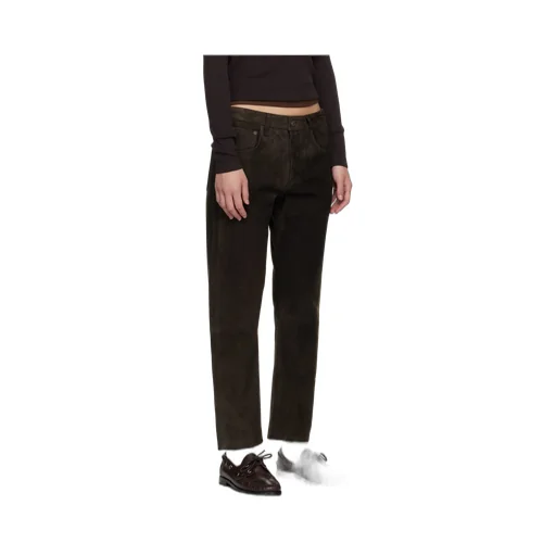 Winslow Suede Straight-Leg Pants