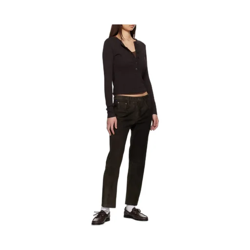 Winslow Suede Straight-Leg Pants