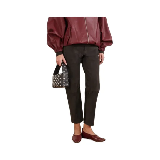 Winslow Suede Straight-Leg Pants
