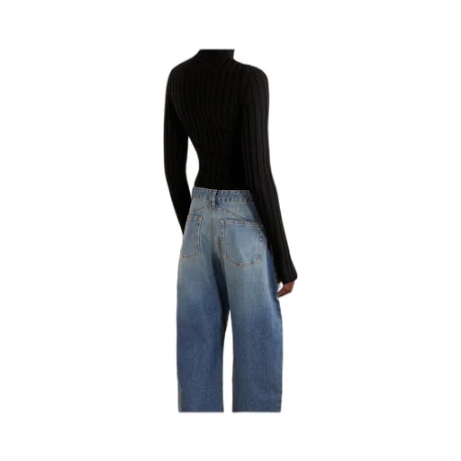 Ribbed Wool Turtleneck Bodysuit