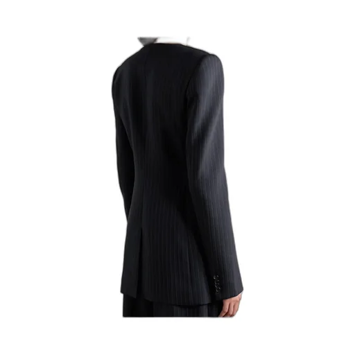 Naran Pinstriped Herringbone Woven Blazer