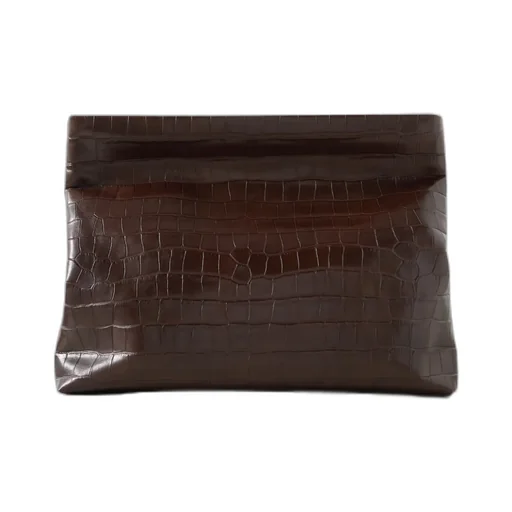 Jerry Crocodile-Patterned Leather Clutch