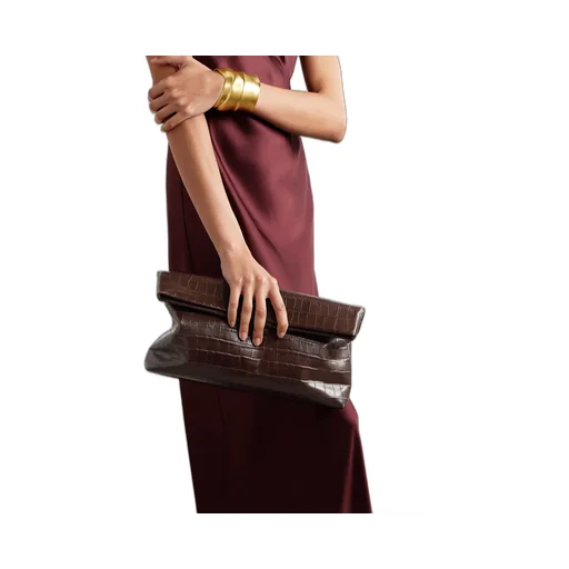 Jerry Crocodile-Patterned Leather Clutch