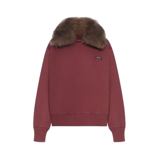 Prada Fur-Collar Long-Sleeved Sweatshirt