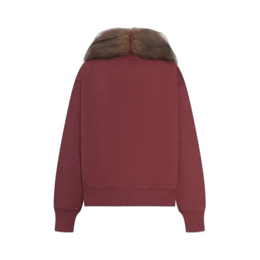 Prada Fur-Collar Long-Sleeved Sweatshirt